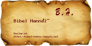 Bibel Hannó névjegykártya